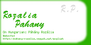 rozalia pahany business card