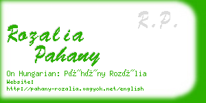 rozalia pahany business card